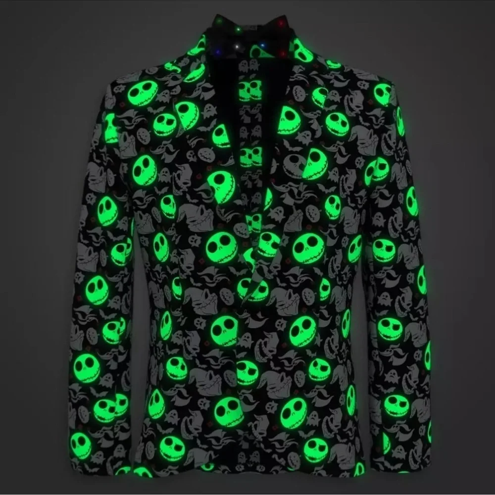 Disney Nightmare Before Christmas Glow in the Dark Blazer Light Up Bow Tie S/M